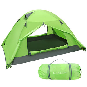 LULULION Waterproof PU Coating Backpacking Tent Two Doors Double Layer Anti-UV with Aluminum Rods for Outdoor Camping Hunting Hiking with Carry Bag 210x150x110CM  -gautam-hektor-1