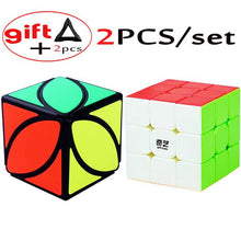 2PCS/set 3*3 QiYi Mofangge YJ GuanLong 3x3 Mastermorphix Professional Magic Speed Rubix Rubic Cube 2 Cube-stands as Gift  -gautam-hektor-1