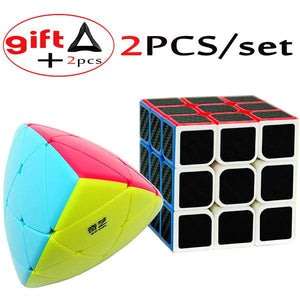 2PCS/set 3*3 QiYi Mofangge YJ GuanLong 3x3 Mastermorphix Professional Magic Speed Rubix Rubic Cube 2 Cube-stands as Gift  -gautam-hektor-1